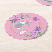 Perfect Pink Easter Bunny with Babies Kartonnen Onderzetters (Gekanteld)