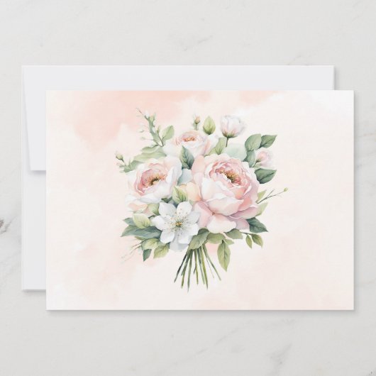 Perfect Pink Peony Floral Dank u Kaarten (Achterkant)