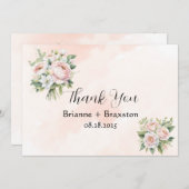 Perfect Pink Peony Floral Dank u Kaarten (Voorkant / Achterkant)