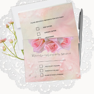 Perfect Pink Roses Wedding RSVP and Menu