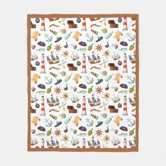 Perfect Pirate Pattern Fleece Blanket Deken (Voorkant)