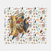 Perfect Pirate Pattern PERSONALIZE Fleece Deken (Voorkant (Horizontaal))