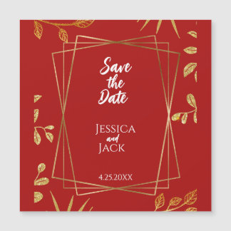 Perfect Red Save the Date Magneet Uitnodiging