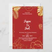 Perfect Red Save the Date Wedding Invitation Kaart (Achterkant)