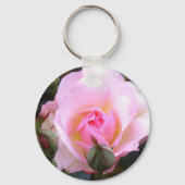 Perfect roze Engels Roos Sleutelhanger (Achterkant)