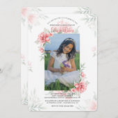 Perfect Roze Waterverf Fotouitnodiging Kaart (Voorkant / Achterkant)