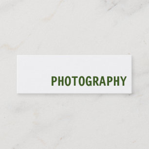 Perfect Slim Grey White Green Photography Artist Mini Visitekaartje