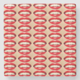 Perfect Smile Femme Fatale Pop-art Stenen Onderzetter