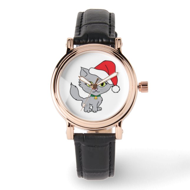 Perfect Square Black lederen riem voor vrouwen Horloge (Voorkant)