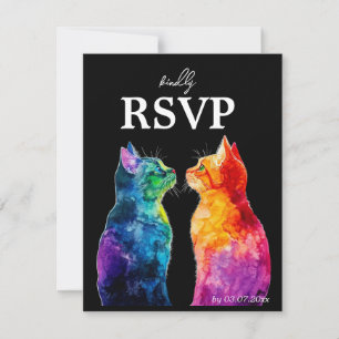 🌈 Perfect van jou: een regenboogliefde RSVP Kaartje
