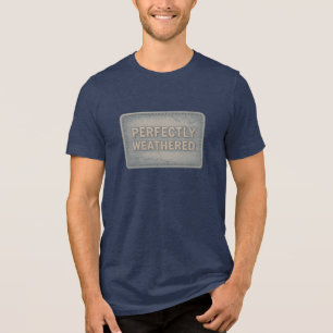 Perfect Verweerde Denim Patch Illustratie Tri-Blend Shirt