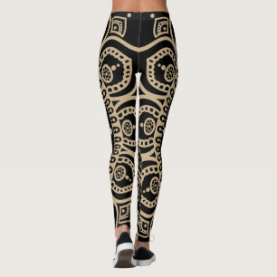 Perfect volledig grafisch Mandala yoga zwart en go Leggings