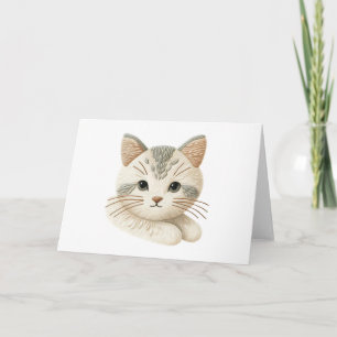 Perfect voor kattenliefhebbers Grappige geborduurd Kaart