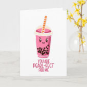 Perfect voor mij boba parelthee drink kawaii schat kaart (Gele Bloem)