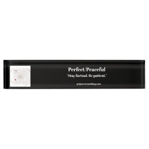 Perfect/Vreedzame Zwarte Acryl Bureaublad Plaque N Naambordje
