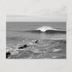 Perfect Wave California Coast Black & White Briefkaart