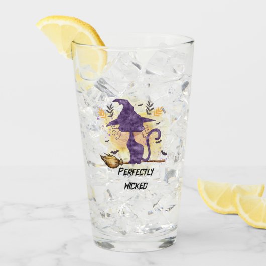 Perfect Wicked - Zwarte Heks Kat Glas (Voorkant ijs)