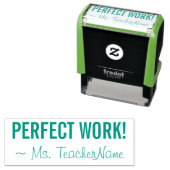 "PERFECT WORK!" + Aangepaste naam voor gesprekspar Zelfinktende Stempel (In situ)