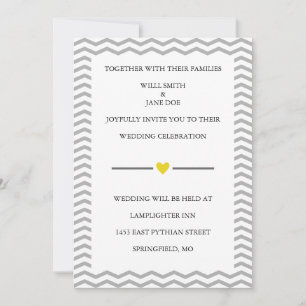 Perfect Zig Zag Wedding Invitation Kaart