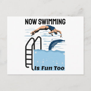 Perfect Zwemmer Design - Nu is Zwemmen ook Leuk Briefkaart