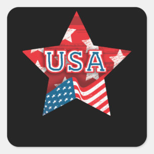 Perfecte Amerikaanse Vlag Kleurster - VERLIES DE V Vierkante Sticker