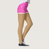 Perfecte benen in hete roze faux glitter shorts leggings (Rechts)