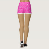 Perfecte benen in hete roze faux glitter shorts leggings (Achterkant)
