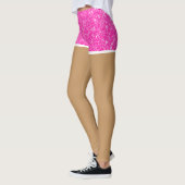 Perfecte benen in hete roze faux glitter shorts leggings (Links)