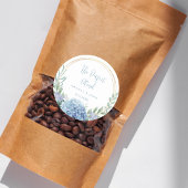 Perfecte Blend Blauwe Bloem Bruiloft Koffie Ronde Sticker
