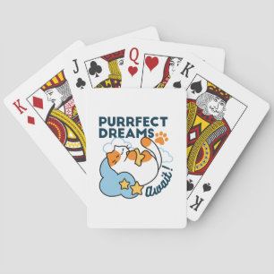 Perfecte Dromen Wachten – Knuffelende Slaapkat Dro Pokerkaarten