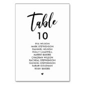 Perfecte Elegant Wedding Dinner Guest Seating Kaar Kaart (Achterkant)