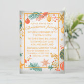 Perfecte, elegante, gouden kerst uitnodiging (Staand voorkant)