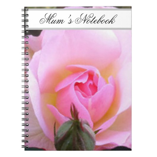 Perfecte Engelse roze Rose Notitieboek (Voorkant)