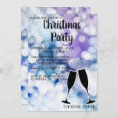 Perfecte, glinsterende wijnglas kerst uitnodiging (Voorkant / Achterkant)