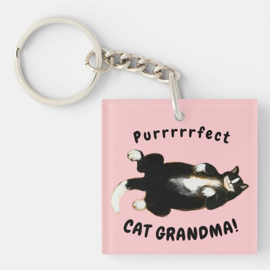 Perfecte kat oma sleutelhanger (voorkant)