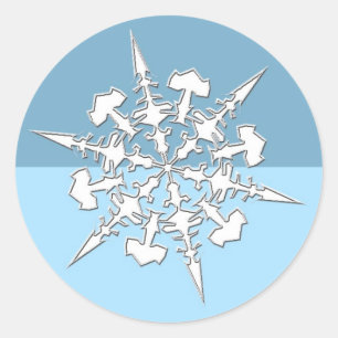 Perfecte kerstsnowflake Holiday-kaarten Ronde Sticker