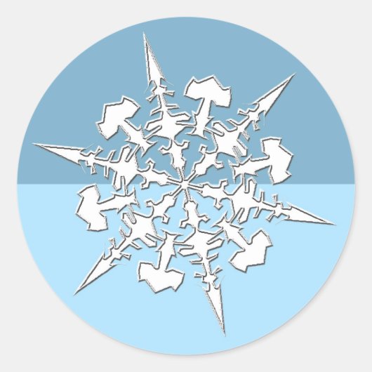 Perfecte kerstsnowflake Holiday-kaarten Ronde Sticker (Voorkant)