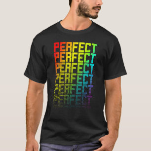 Perfecte Lgbtq+ Rainbow Gay Pride Text Fade Graphi T-shirt