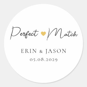 Perfecte match! Elegant, eenvoudig Ronde Sticker