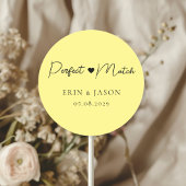 Perfecte match! Geel, Elegant, Simpel Ronde Sticker