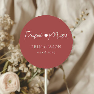 Perfecte match! Rood, elegant, simpel Ronde Sticker