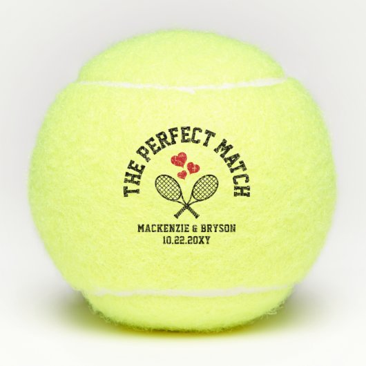 Perfecte Match Vrijgezellenfeest Bachelorette Favo Tennisballen (Voorkant)
