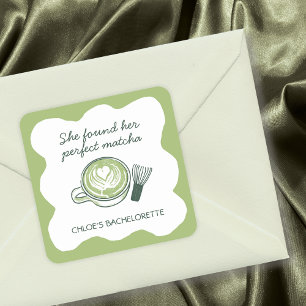 Perfecte Matcha Groene Thee Bachelorette Vierkante Sticker