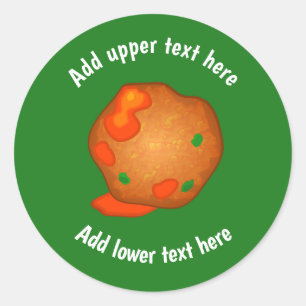 Perfecte Meatball met tomaten en kruiden - voeg sl Ronde Sticker