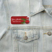 Perfecte mooie kerstrode sierplanten naamplaatje (In situ)