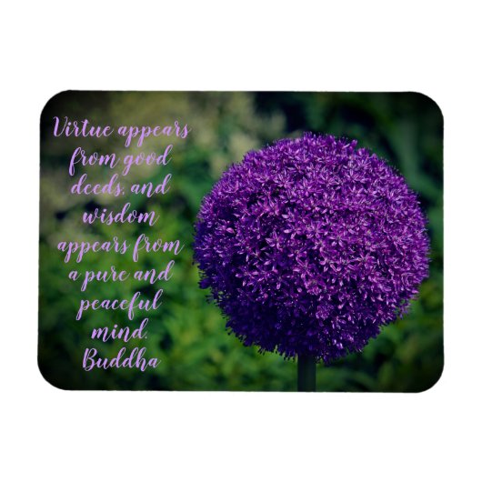 Perfecte Paarse Allium Flower Motivatie Quote Magneet (Horizontaal)