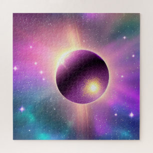 Perfecte Paarse Cosmic Sphere beweegt het universu Legpuzzel