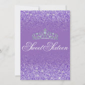 Perfecte Paarse glitter, 16 uitnodigingen (Achterkant)