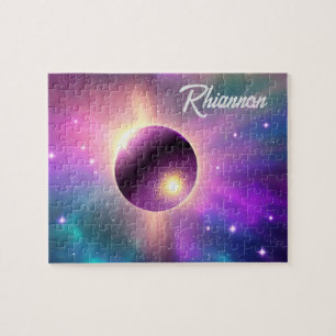 Perfecte Paarse kosmische bol die in kosmos drijft Legpuzzel