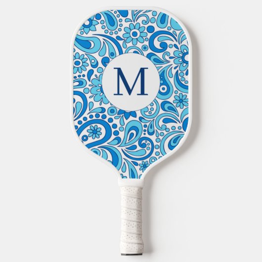 Perfecte Paisley Blue Signature Pickleball Paddle (Voorkant)